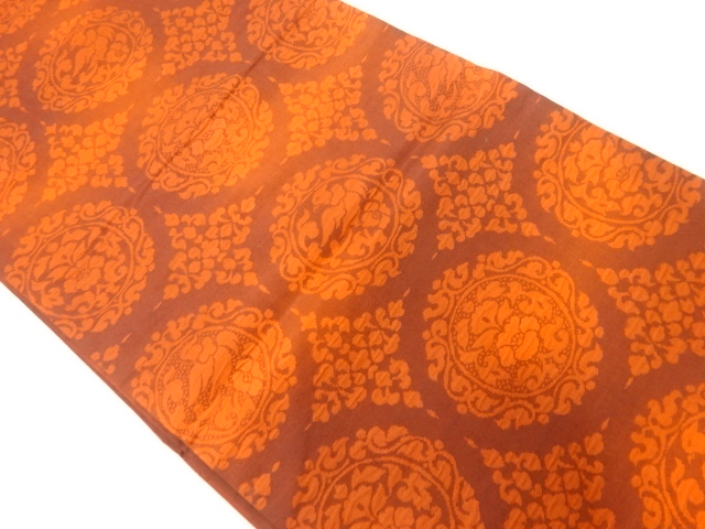 JAPANESE HIRAKI NAGOYA OBI / WOVEN SHOSOIN PATTERN